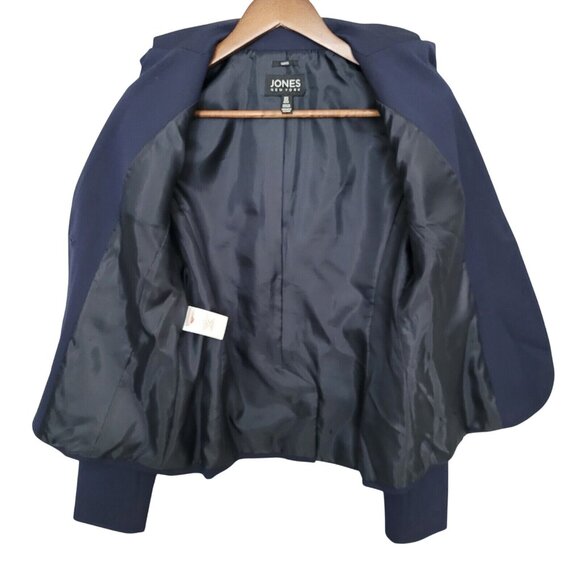 Jones New York Navy Blue Lined Suit Jacket Womens Size 4 Career Professional - Picture 3 of 7